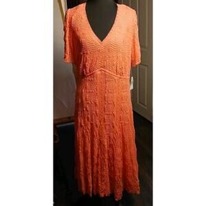 Rabbit Rabbit Rabbit Designs NWT Dress Midi Size 18 Soft Coral